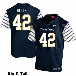 Notre Dame Fighting Irish Men's Stephen Betts #42 Navy Under Armour Alternate Authentic Stitched Big & Tall College NCAA Football Jersey FYB3099FS